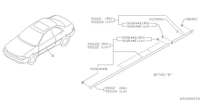 1997 Subaru Impreza Protector Diagram 5