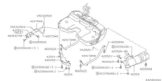 1995 Subaru Impreza Fuel Tank Diagram 6