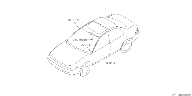 1999 Subaru Impreza Cord - Roof Diagram