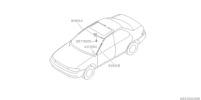 1994 Subaru Impreza Sun Roof Cord Diagram for 81801FA140