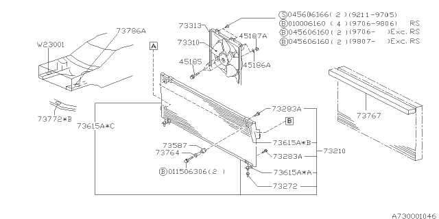 1999 Subaru Impreza Bolt Diagram for 73790FA010