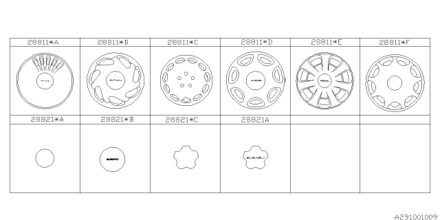 1994 Subaru Impreza Wheel Cap Diagram