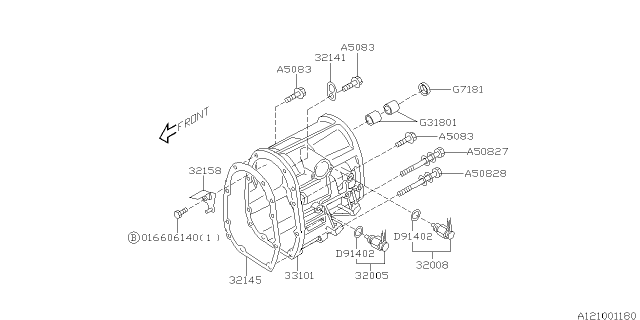 2001 Subaru Impreza Transfer Case Complete Diagram for 33101AA510