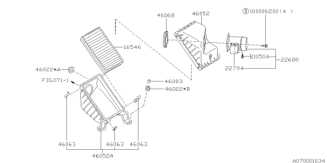 1999 Subaru Impreza Air Cleaner & Element Diagram 2