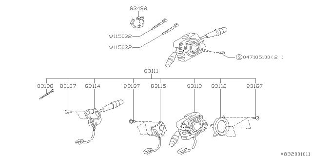 1995 Subaru Impreza Switch - Combination Diagram 2