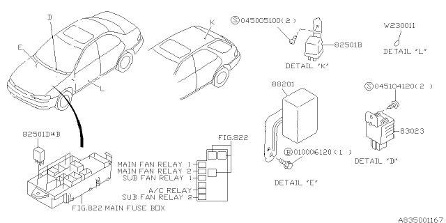 1998 Subaru Impreza Electrical Parts - Body Diagram 4