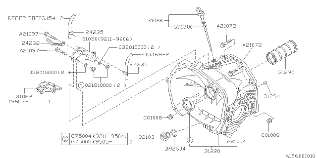 1997 Subaru Impreza Torque Converter & Converter Case Diagram 1