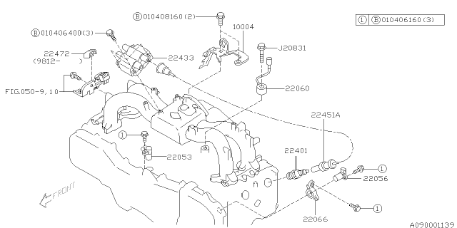 1999 Subaru Impreza Spark Plug & High Tension Cord Diagram 2