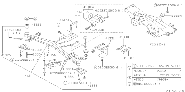 1998 Subaru Impreza Differential Mounting Diagram