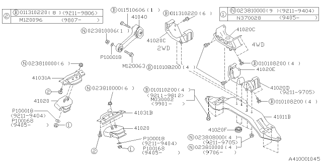 1998 Subaru Impreza Engine Mounting Diagram 1