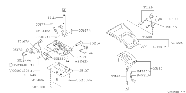 2000 Subaru Impreza Grip Diagram for 35126FA120