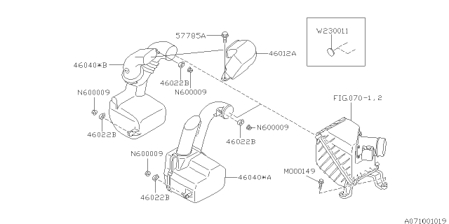 1993 Subaru Impreza Chamber Assembly Diagram for 46032FA000