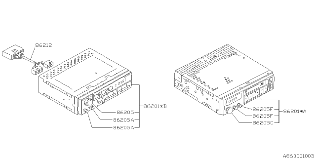 1994 Subaru Impreza Audio Parts - Radio Diagram