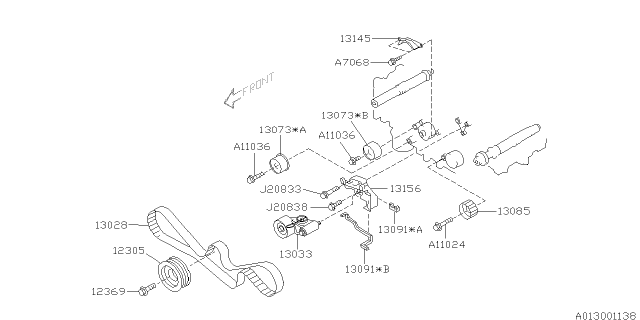 1999 Subaru Impreza Camshaft & Timing Belt Diagram 2