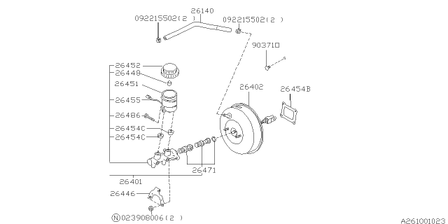 1998 Subaru Impreza Brake System - Master Cylinder Diagram 2