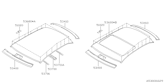 2001 Subaru Impreza Roof Panel Diagram 1