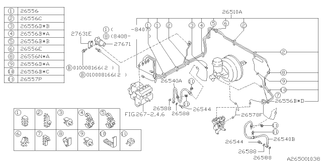 2000 Subaru Impreza PCV Assembly Diagram for 27674FA061