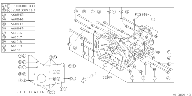 1999 Subaru Impreza Manual Transmission Case Diagram 3