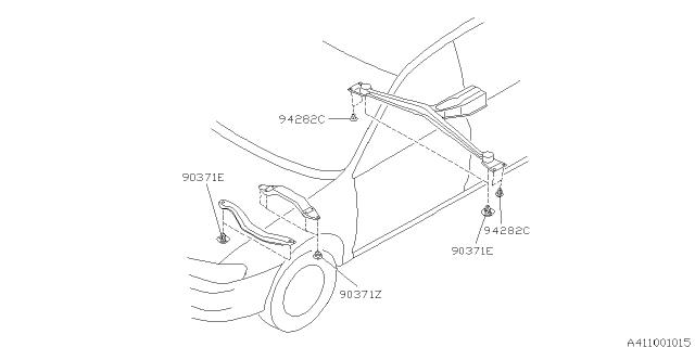 1994 Subaru Impreza Protector - Mounting Diagram