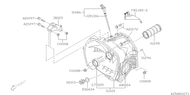 2001 Subaru Impreza Torque Converter & Converter Case Diagram 1