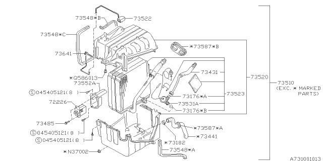 1993 Subaru Impreza PT721094 Expansion Valve Diagram for 73067AA020