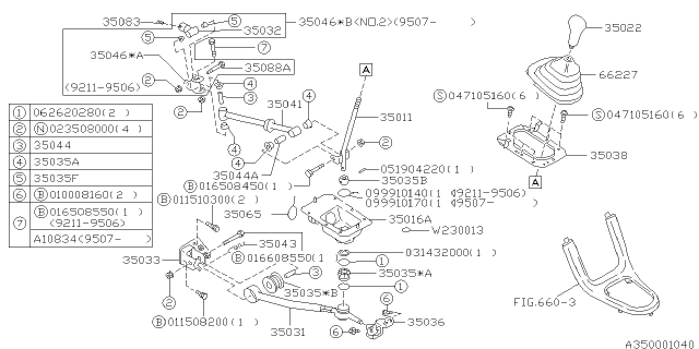 1997 Subaru Impreza Manual Gear Shift System Diagram 1