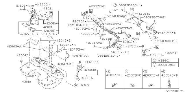 1998 Subaru Impreza Fuel Tank Diagram 6