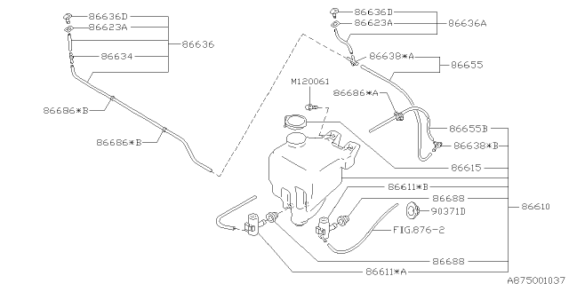 1996 Subaru Impreza Windshield Washer Diagram 1