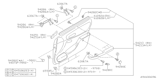 2000 Subaru Impreza Door Trim Diagram 2