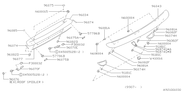 1999 Subaru Impreza Spoiler Diagram 3