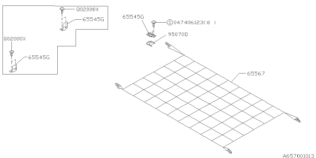 1996 Subaru Impreza Bracket Diagram for 65581FA000