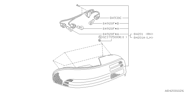 1995 Subaru Impreza Lamp - Rear Diagram 1