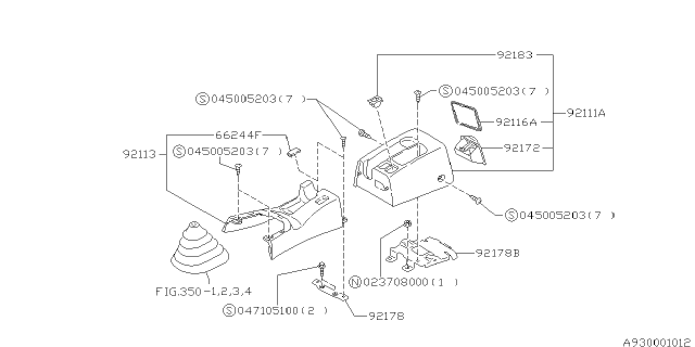 1995 Subaru Impreza Console Box Diagram