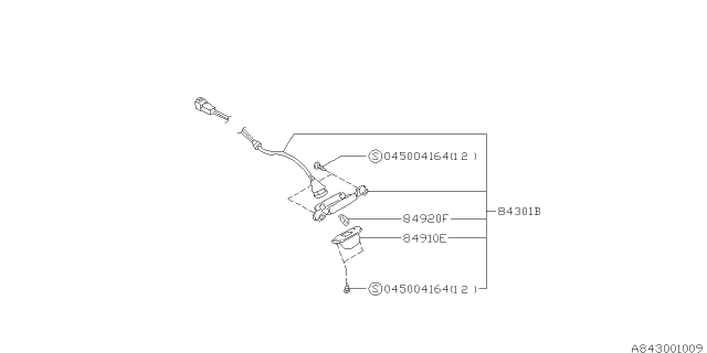 1996 Subaru Impreza License Lamp Lens Diagram for 784911030