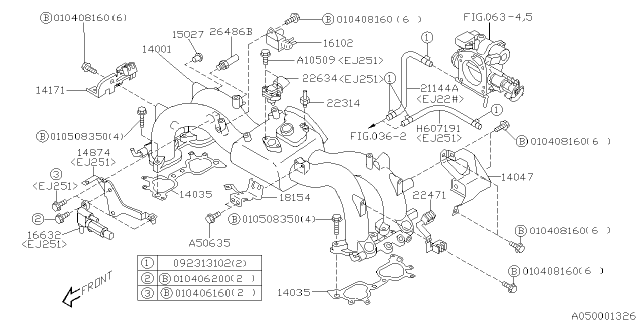 2001 Subaru Impreza Stay Complete Power Steer Diagram for 14171AA092