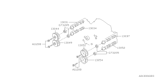 1997 Subaru Impreza Camshaft & Timing Belt Diagram 4