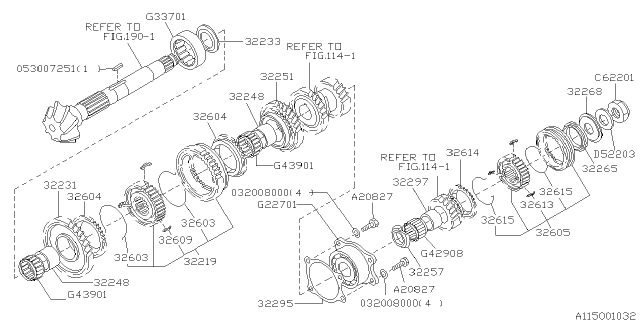 1993 Subaru Impreza Thrust Plate 1ST Gear Diagram for 441937000