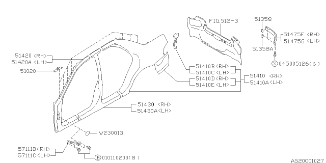 2000 Subaru Impreza Side Body Outer Diagram 2