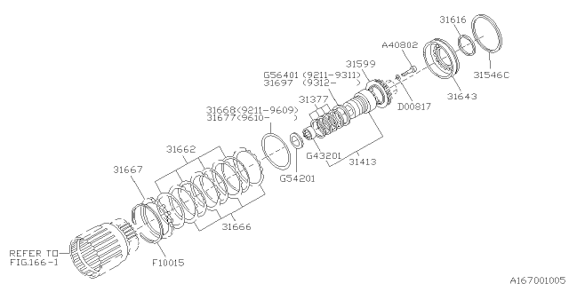 1997 Subaru Impreza RETAINER Complete Clutch Spring Diagram for 31599AA100