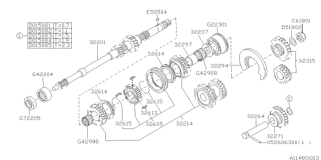 1994 Subaru Impreza Key Diagram for 804505040