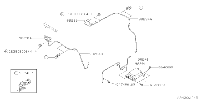 1998 Subaru Impreza A/B Harness Diagram for 98234FA110