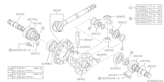 2000 Subaru Impreza Differential - Transmission Diagram 3