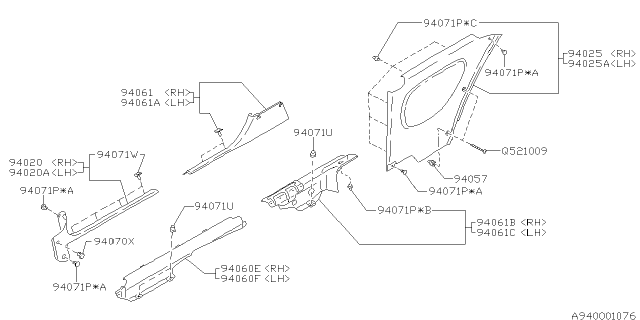 1995 Subaru Impreza Inner Trim Diagram 3