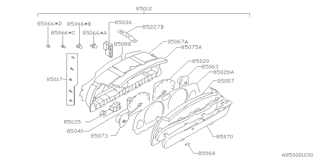 1995 Subaru Impreza Window Plate Diagram for 85029FA250