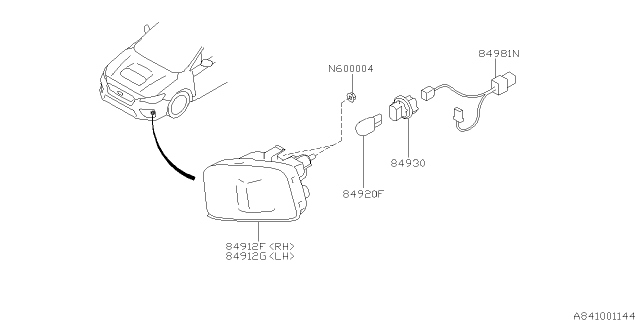 2020 Subaru WRX Lens & Body Complete Diagram for 84912VA130