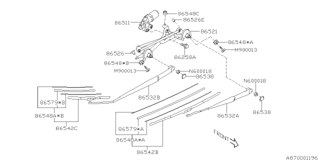 2015 Subaru WRX STI Wiper - Windshilde Diagram 1