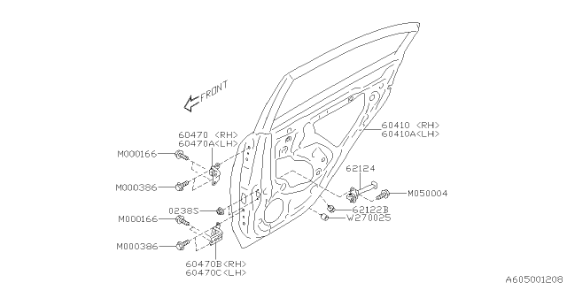 2018 Subaru WRX STI Front Door Panel & Rear Or Slide Door Panel Diagram 3