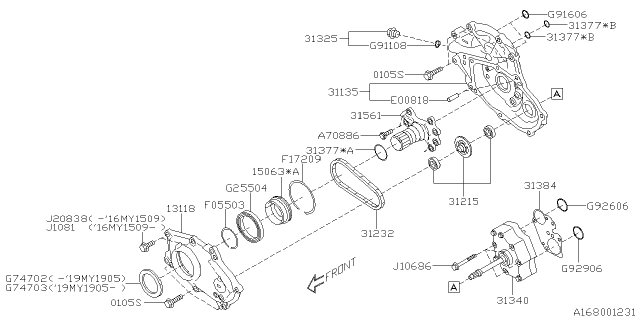 2018 Subaru WRX STI Automatic Transmission Oil Pump Diagram 1