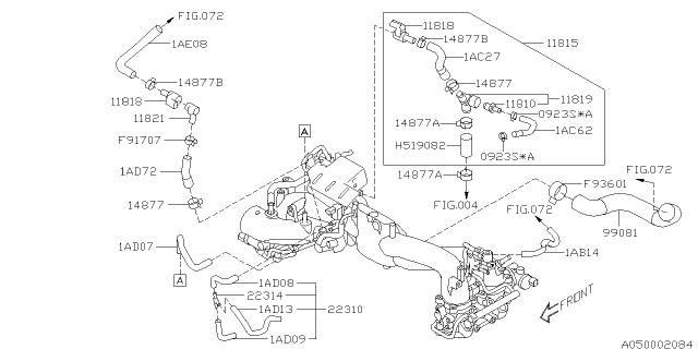 2015 Subaru WRX Hose CLP 17.5 Diagram for 805917070