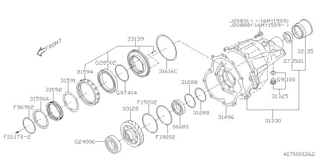 2016 Subaru WRX Gasket Trans Case IMD Diagram for 31496AA020